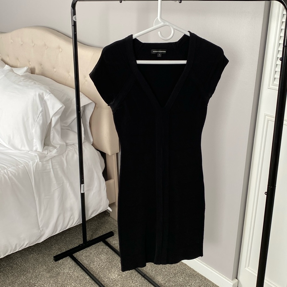 Black ribbed/ bandaid dress